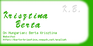 krisztina berta business card